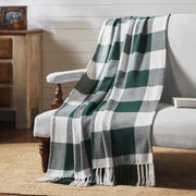 Annie Buffalo Check Hunter Green Woven Throw 50x60 (2PC Bundle)