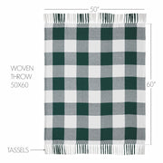 Annie Buffalo Check Hunter Green Woven Throw 50x60 (2PC Bundle)