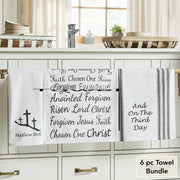 Celebrate Grace Words Of Faith Tea Towel Set of 3 16x28 (6PC Bundle)