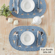 Celeste Blended Blue Indoor/Outdoor Placemat 13x19 (6PC Bundle)