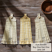 Buzzy Bees Button Loop Tea Towel Set of 3 (6PC Bundle)