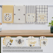 Embroidered Bee Tea Towel Set of 4 19x28 (8PC Bundle)