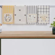 Embroidered Bee Tea Towel Set of 4 19x28 (8PC Bundle)
