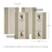 Bunny Hop Cottontail Candy Co Tea Towel Set of 2 16x28 (4PC Bundle)