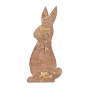 Wooden Bunny with Prim Burlap Star 13x6x1.5 (2PC Bundle)
