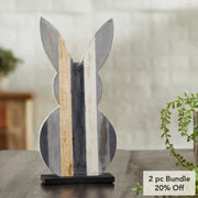 Wooden Painted Rabbit 12x6x2.25 (2PC Bundle)