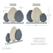 Bunny Hop Corrugated Metal Eggs w/ Base 10.75x14x2.5 (2PC Bundle)