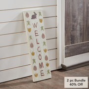 Easter Welcome Wooden Sign 20x6 (2PC Bundle)