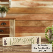 Happy Spring Wooden Sign 3x14 (2PC Bundle)