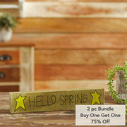 Hello Spring Wooden Sign 3x14 (2PC Bundle)