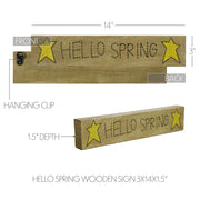 Hello Spring Wooden Sign 3x14 (2PC Bundle)