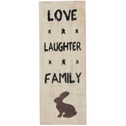 Love Laughter Family Wooden Sign 14.5x5.5 (2PC Bundle)