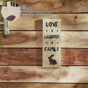 Love Laughter Family Wooden Sign 14.5x5.5 (2PC Bundle)
