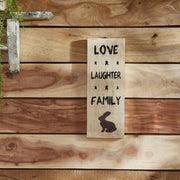 Love Laughter Family Wooden Sign 14.5x5.5 (2PC Bundle)