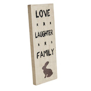 Love Laughter Family Wooden Sign 14.5x5.5 (2PC Bundle)