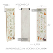 Springtime Welcome Wooden Sign 20x6 (2PC Bundle)