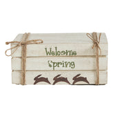 Welcome Spring Faux Book Stack 2.5x6x4 (2PC Bundle)