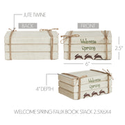 Welcome Spring Faux Book Stack 2.5x6x4 (2PC Bundle)