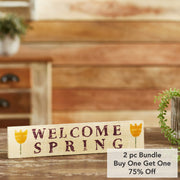 Welcome Spring Wooden Sign 3x14 (2PC Bundle)