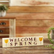 Welcome Spring Wooden Sign 3x14 (2PC Bundle)