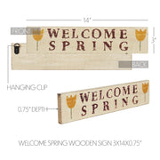 Welcome Spring Wooden Sign 3x14 (2PC Bundle)