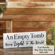 An Empty Tomb Wooden Sign 5x15 (2PC Bundle)
