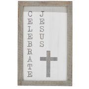 Celebrate Jesus Wooden Shadow Box Frame 15x9x1 (2PC Bundle)