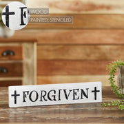 Forgiven with Crosses Wooden Sign 3x14 (2PC Bundle)