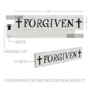 Forgiven with Crosses Wooden Sign 3x14 (2PC Bundle)