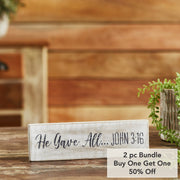 He Gave All Wooden Sign 3x10 (2PC Bundle)