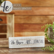 He Gave All Wooden Sign 3x10 (2PC Bundle)