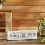 He Gave All Wooden Sign 3x10 (2PC Bundle)
