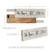 He Gave All Wooden Sign 3x10 (2PC Bundle)