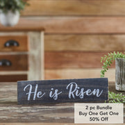 He Is Risen Wooden Sign 3x12 (2PC Bundle)