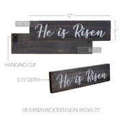 He Is Risen Wooden Sign 3x12 (2PC Bundle)