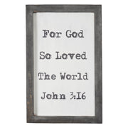 John 3:16 Wooden Shadow Box Frame 14x9x1 (2PC Bundle)