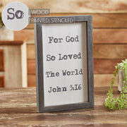 John 3:16 Wooden Shadow Box Frame 14x9x1 (2PC Bundle)