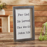 John 3:16 Wooden Shadow Box Frame 14x9x1 (2PC Bundle)