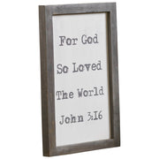 John 3:16 Wooden Shadow Box Frame 14x9x1 (2PC Bundle)