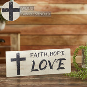 Faith Hope Love Wooden Sign 5.5x14.5 (2PC Bundle)