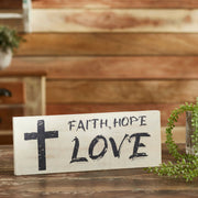 Faith Hope Love Wooden Sign 5.5x14.5 (2PC Bundle)