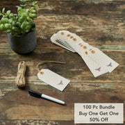 Buzzy Bees Bee Paper Tag 4.75x2.25 w/ Twine Set of 50 (100PC Bundle)