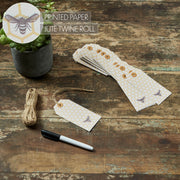 Buzzy Bees Bee Paper Tag 4.75x2.25 w/ Twine Set of 50 (100PC Bundle)