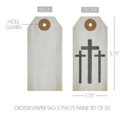 Celebrate Grace Crosses Paper Tag 3.75x1.75 w/ Twine Set of 50 (100PC Bundle)