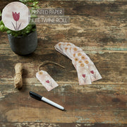 Spring In Bloom Tea Stained Red Tulip Paper Tag 3.75x1.75 w/ Twine Set of 50 (100PC Bundle)