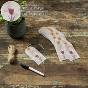 Spring In Bloom Tea Stained Red Tulip Paper Tag 4.75x2.25 w/ Twine Set of 50 (100PC Bundle)