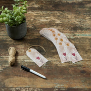 Spring In Bloom Tea Stained Red Tulip Paper Tag 4.75x2.25 w/ Twine Set of 50 (100PC Bundle)