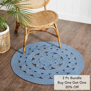 Celeste Blended Blue Indoor/Outdoor Rug 3ft Round (2PC Bundle)