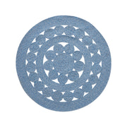Celeste Blended Blue Indoor/Outdoor Rug 3ft Round (2PC Bundle)