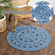 Celeste Blended Blue Indoor/Outdoor Rug 3ft Round (2PC Bundle)